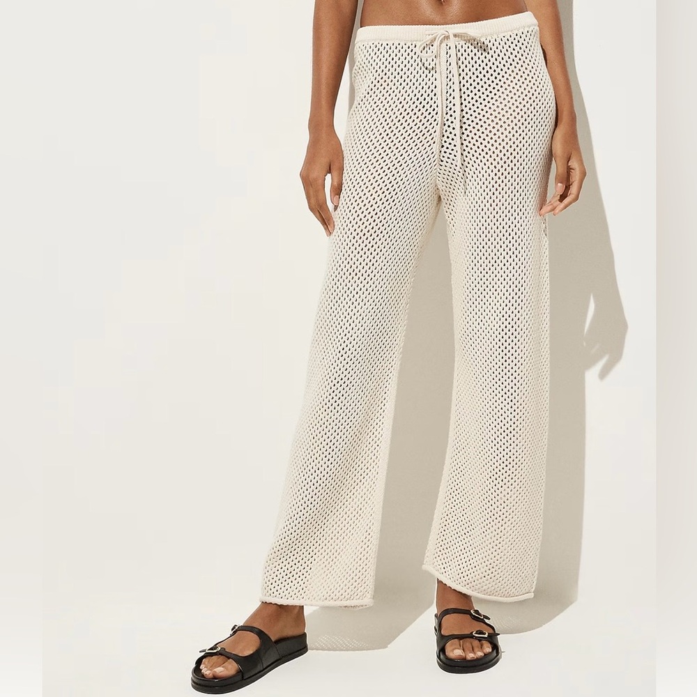 J. Crew Crochet beach pant in cotton (Color: Natural; Size: Small)